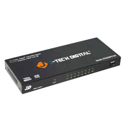 HOMI Splitter DIG'ITAL 1X8 and 3D J-Tech Supports Digital* 1080P Model: JTD3DSP0108 J-TECH - OFF I 30 1080p ready FULLHD Full 3D HOMI splitter power LA 17 12 L4 L5 L6 L7 L8