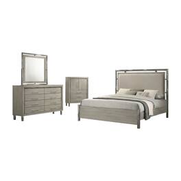 New Classic Furniture - Lennox 4Pc Wood Bedroom Set w Chest - Gray