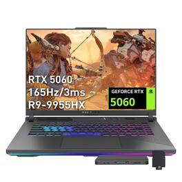 ASUS - ROG Strix 16" WUXGA Gaming Laptop,Ryzen 9 9955HX,32GB DDR5,1TB SSD+1TB Dock Set,GeForce RTX 5060,Win 11 Pro - Gray