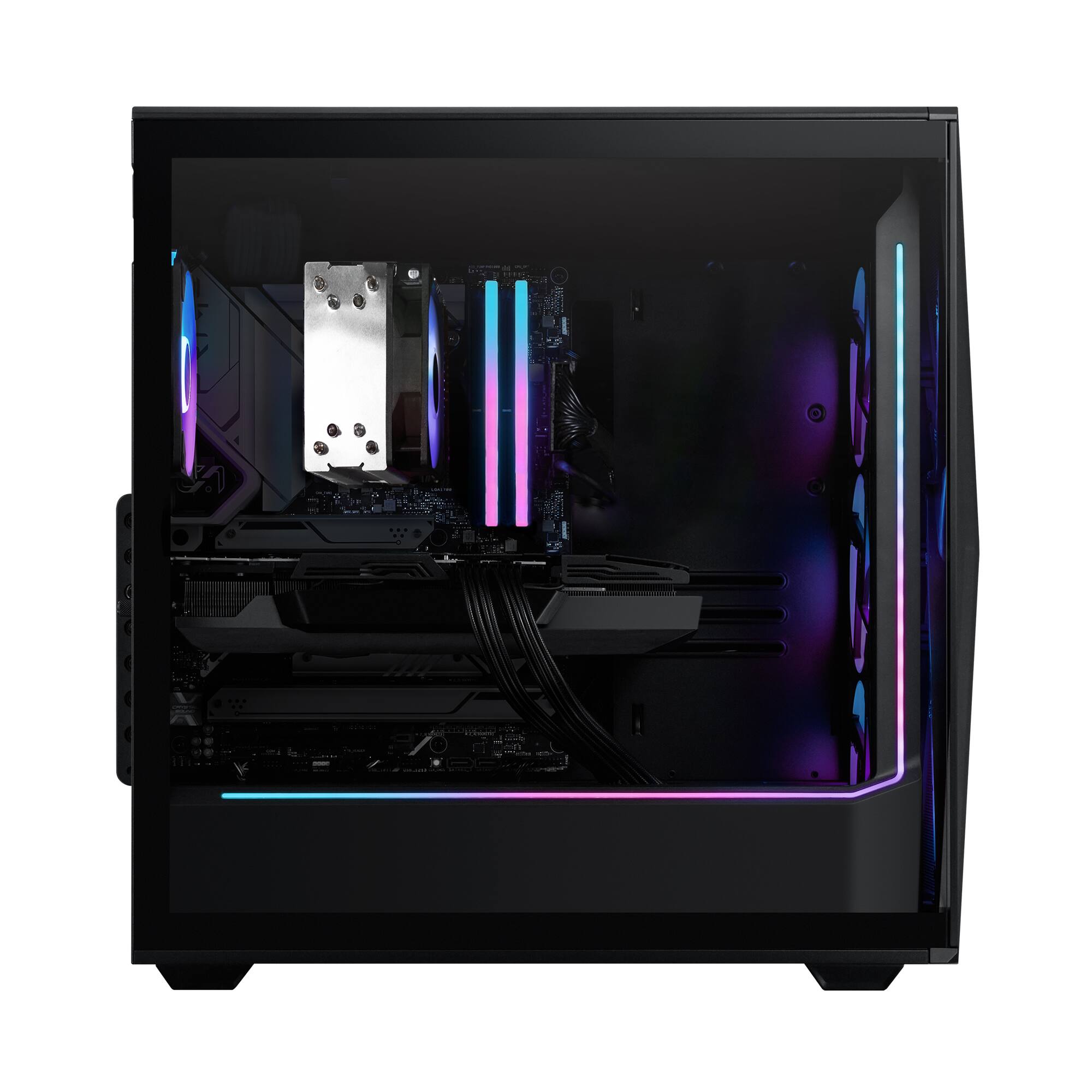 Alt View 4. iBUYPOWER - iBUYPOWER - Slate MESH Gaming Desktop PC - AMD Ryzen 7 8700F, NVIDIA GeForce RTX 5070 12GB, 32GB DDR5 RGB,1TB SSD - Black.