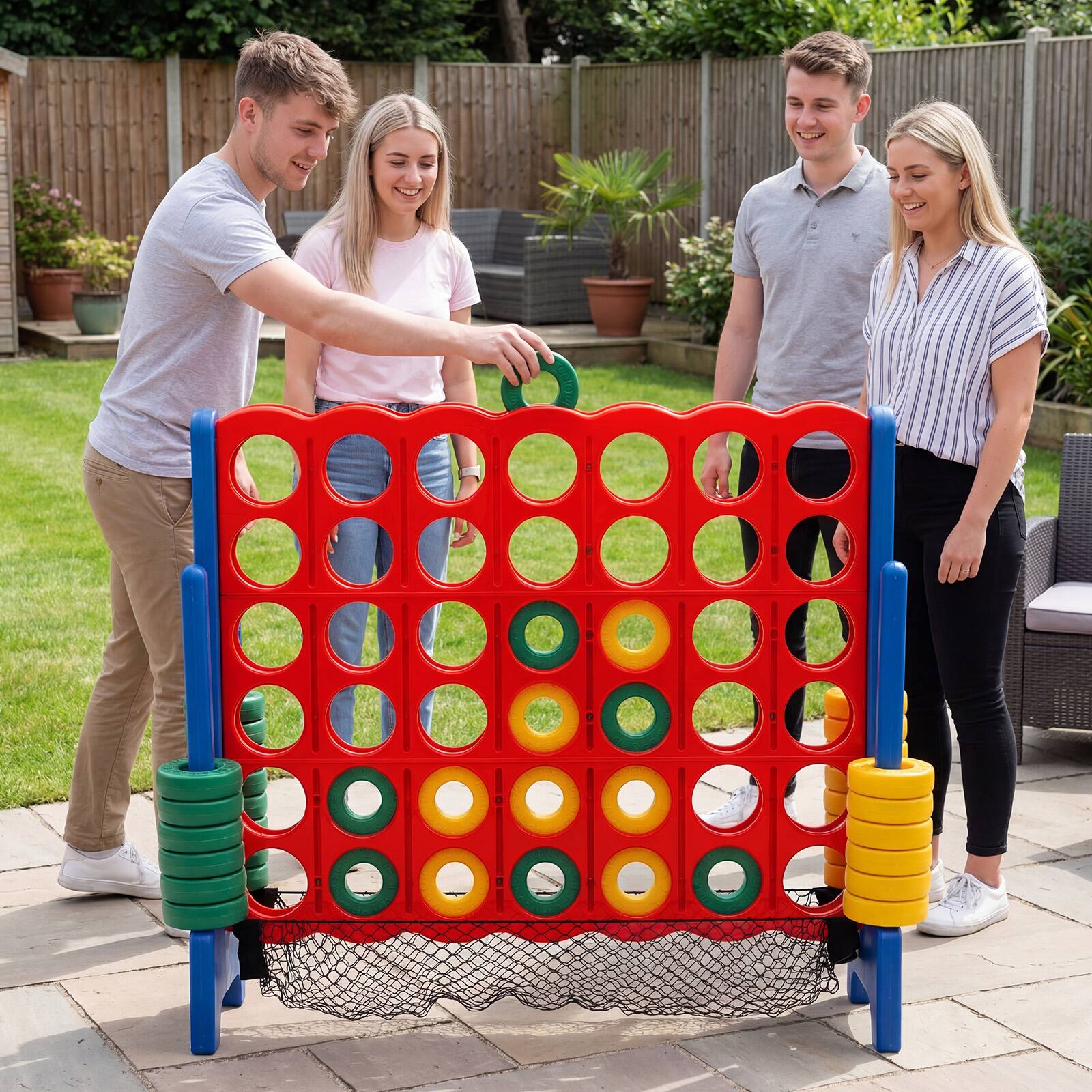 Alt View 1. Costway - Costway 4-to-Score Giant Game Set 4-in-a-Row Connect Game with Net Storage Mesh Pocket for Kids & Adult - Muticolor.