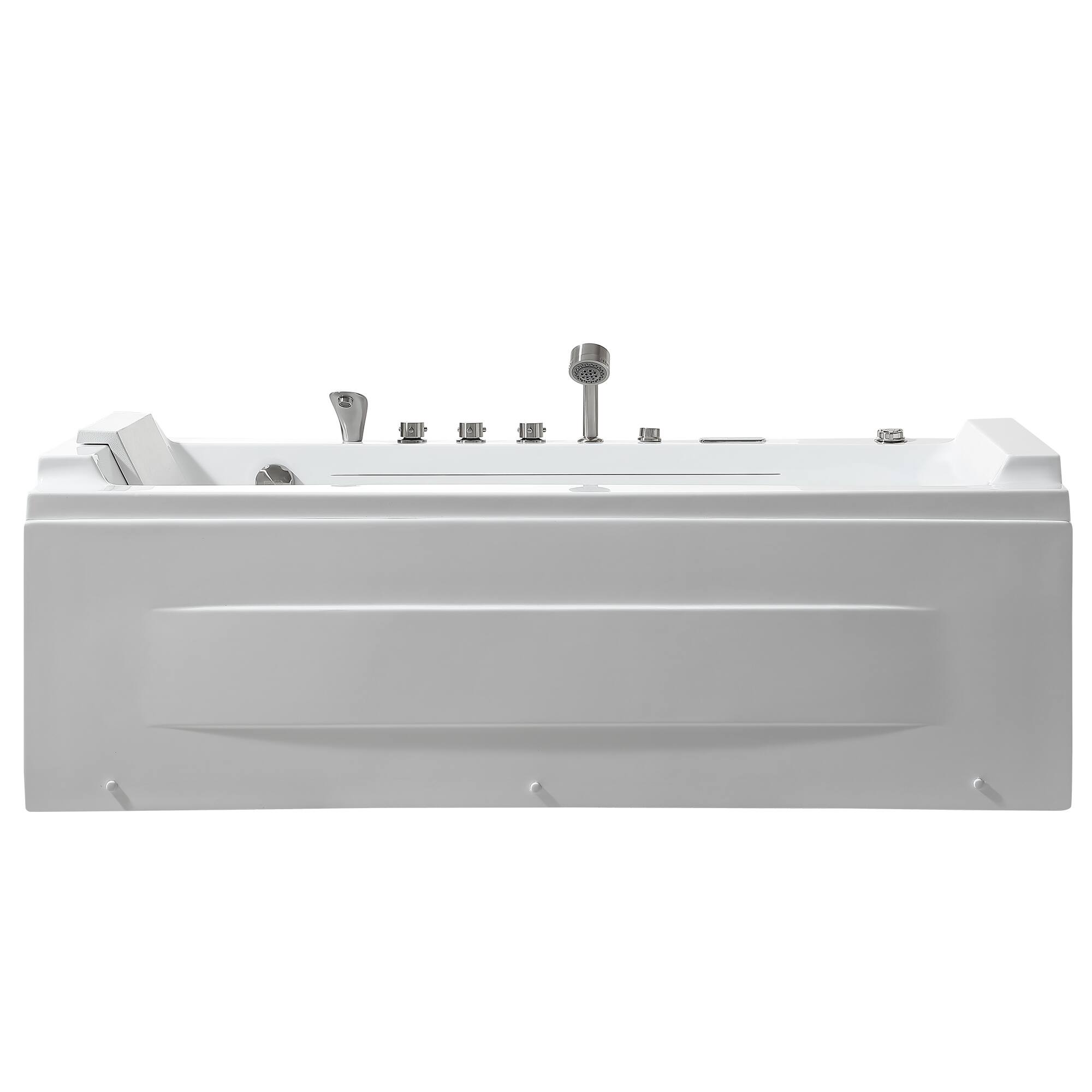 Alt View 3. Empava - 71 in. x 29 in. Alcove Whirlpool Air Combination Bathtub Rectangular Bath with Left Drain-in White - White.