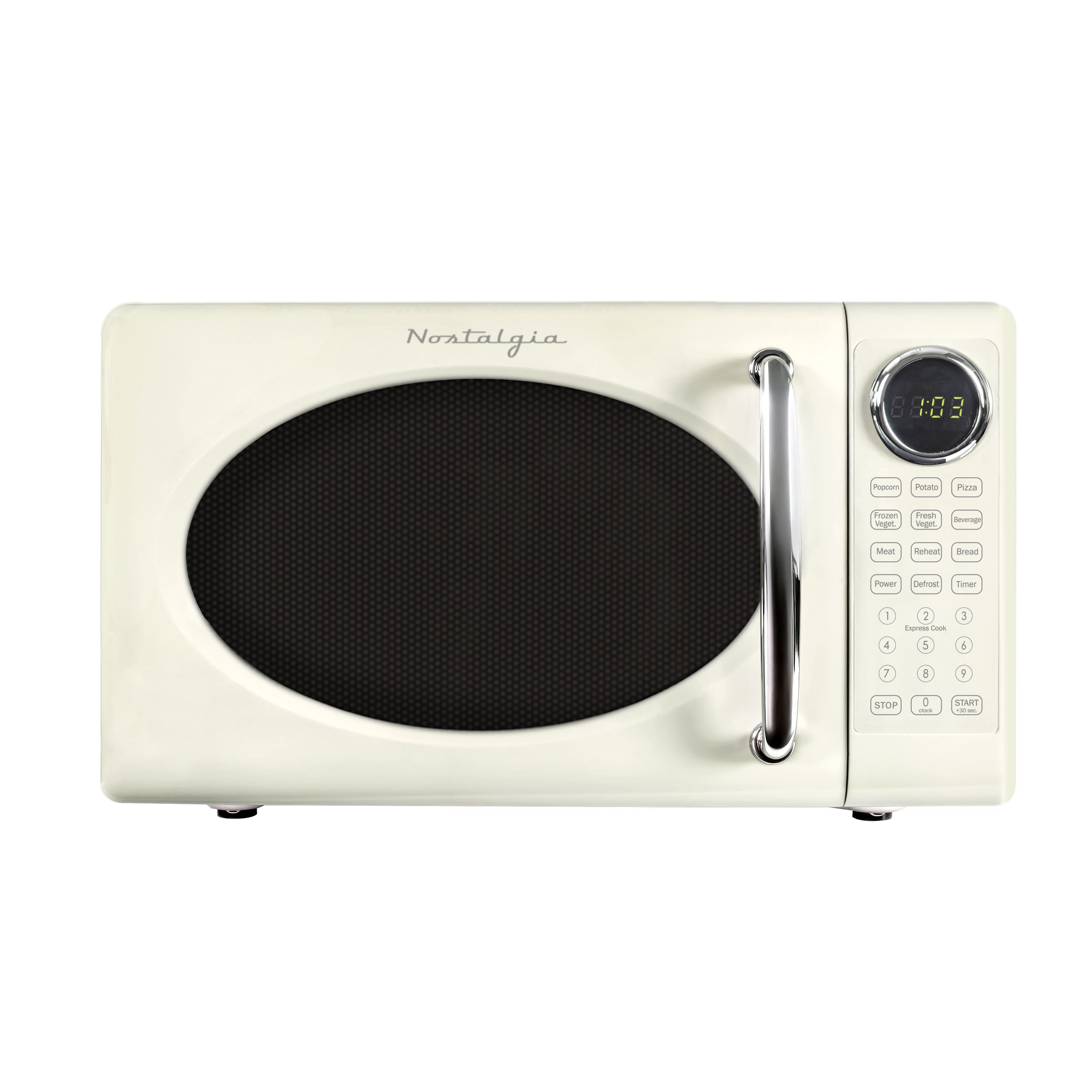 Nostalgia - Retro 0.7 cu. ft. 700-Watt Countertop Microwave - Ivory