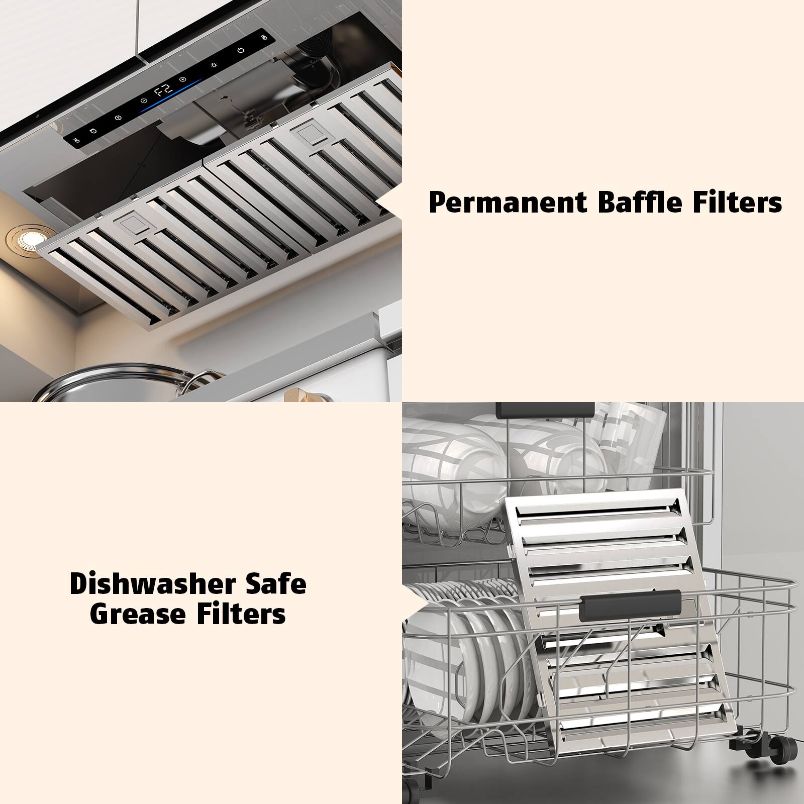 Permanent Baffle Filters

Dishwasher Safe Grease Filters