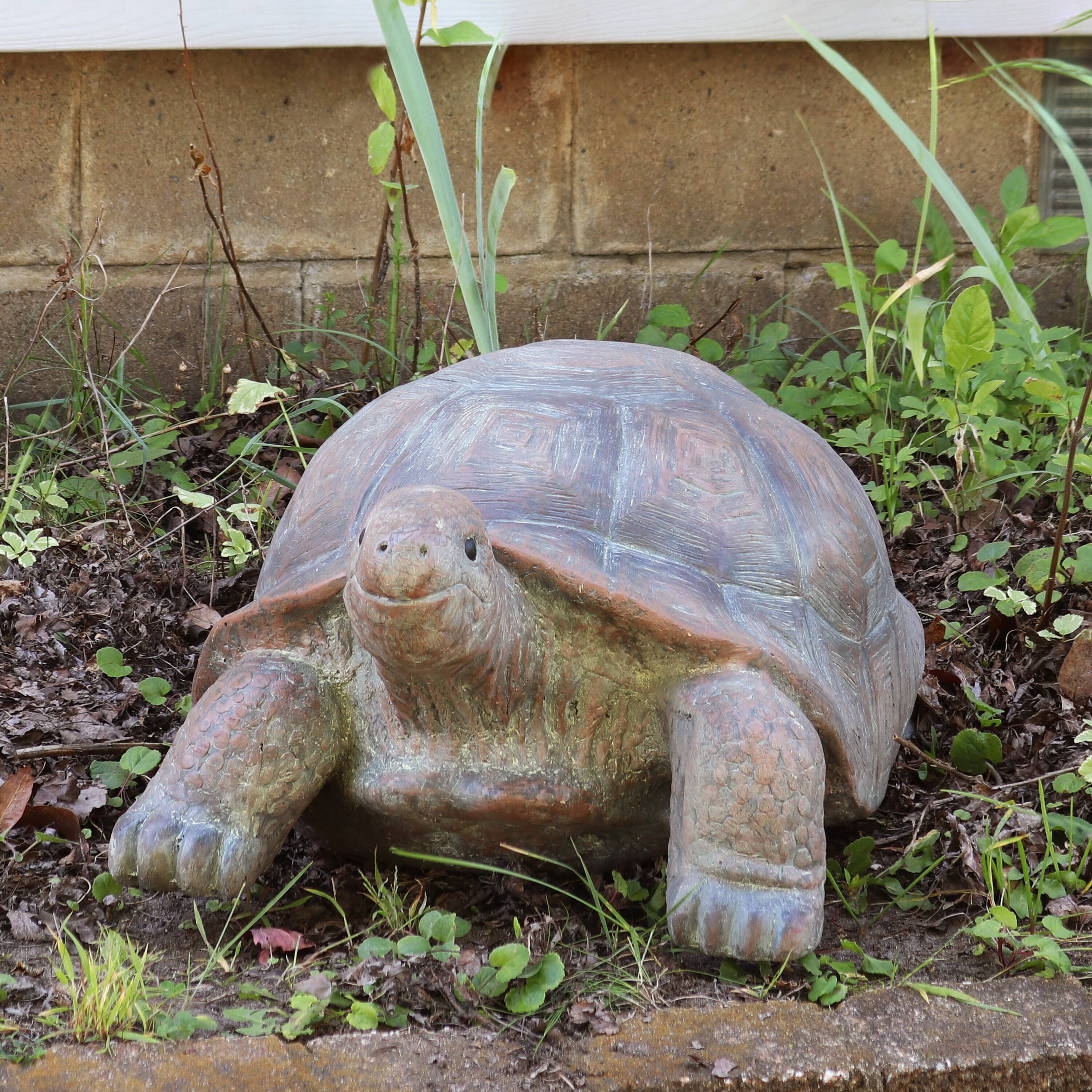 Alt View 7. Sunnydaze - Talia the Tortoise Indoor/Outdoor Garden Statue - 12 in - Light Brown.