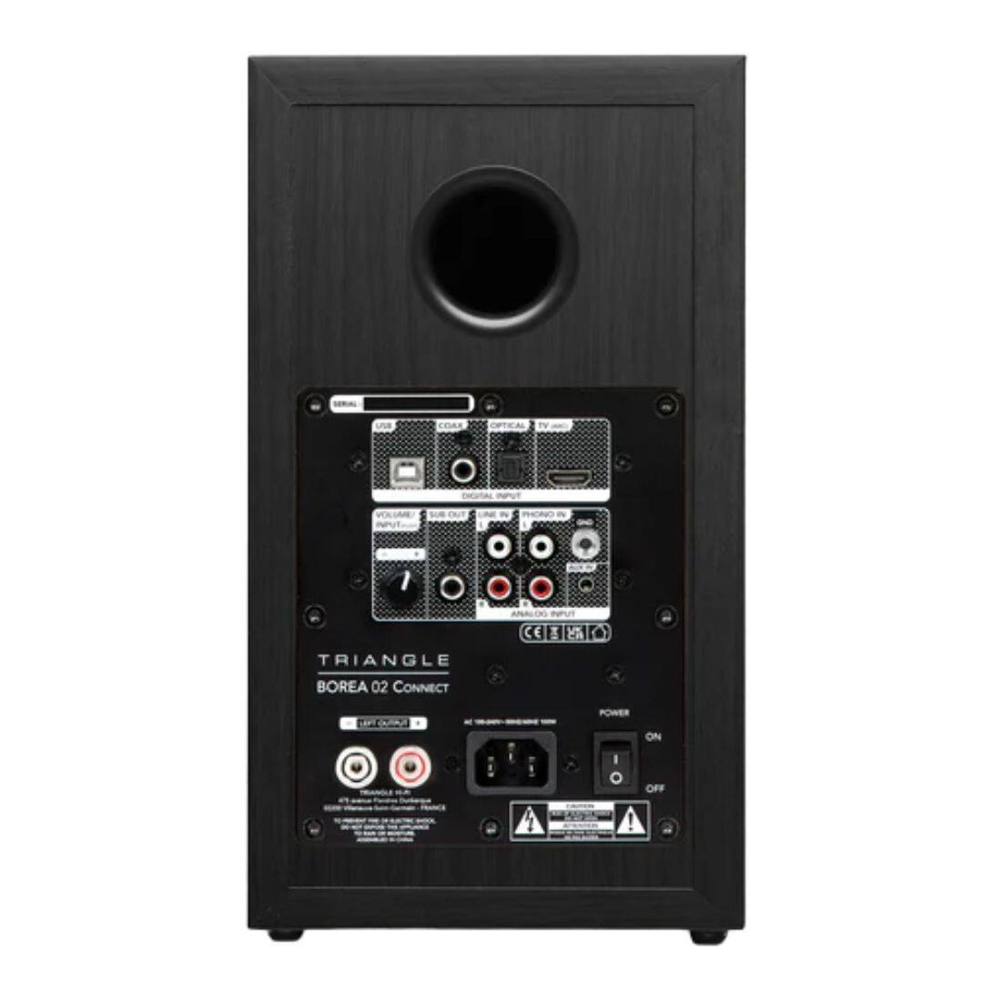 - FV 1 TRIANGLE BOREA 02 CONNECT CE I C A POWER ON OFF 1 !

Corrected text from the image:

- TRIANGLE BOREA 02 CONNECT
- POWER ON OFF
- USB
- COAX
- OPTICAL
- TV IN
- PHONO IN
- VOLUME
- SUB OUT
- LINE OUT
- LINE IN
- CE
- FCC
- IC
- EAC
- EAC
- EAC
- EAC
- EAC
- EAC
- EAC
- EAC
- EAC
- EAC
- EAC
- EAC
- EAC
- EAC
- EAC
- EAC
- EAC
- EAC
- EAC
- EAC
- EAC
- EAC
- EAC
- EAC
- EAC
- EAC
- EAC
- EAC
- EAC
- EAC
- EAC
- EAC
- EAC
- EAC
- EAC
- EAC
- EAC
- EAC
- EAC
- EAC
- EAC
