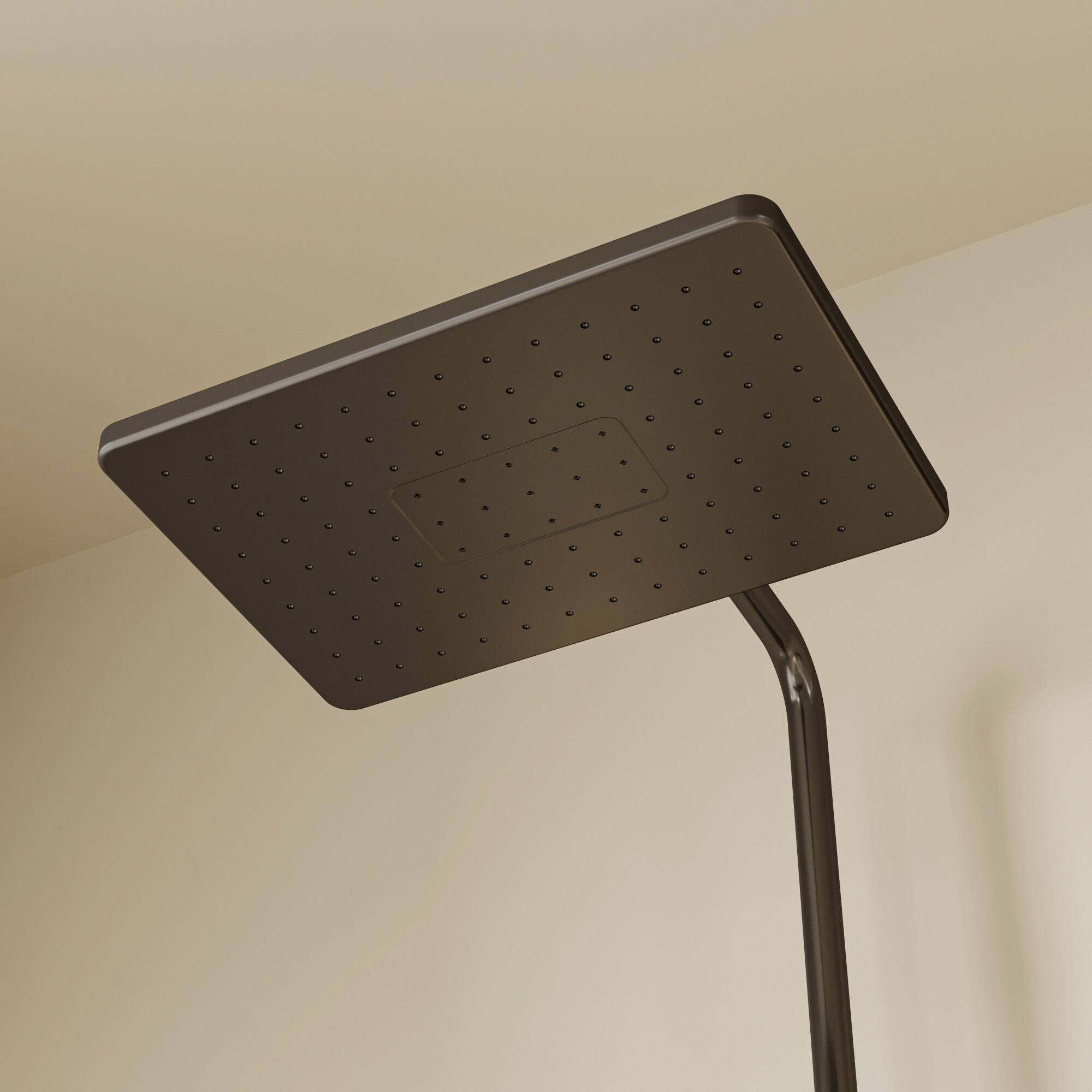 Back. Famapy - Piano Button Shower System with Rainfall Head & Handheld, Adjustable Slide Bar Shower Faucet Set with Bidet Sprayer - Gunmetal Gray.