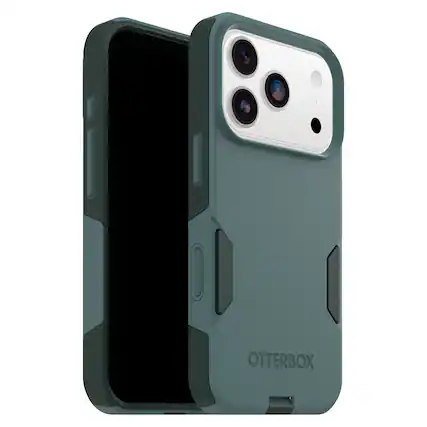 Front. OtterBox - Commuter Series Hard Shell for Apple iPhone 17 Pro - Green.