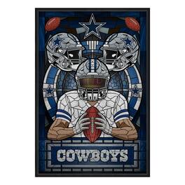 Sporticulture - Dallas Cowboys Framed Stained Glass Art Print - Silver