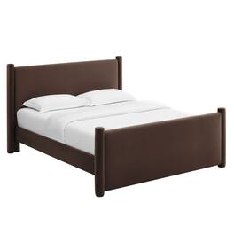 Modway - Rael Performance Velvet Full Platform Bed - Brown