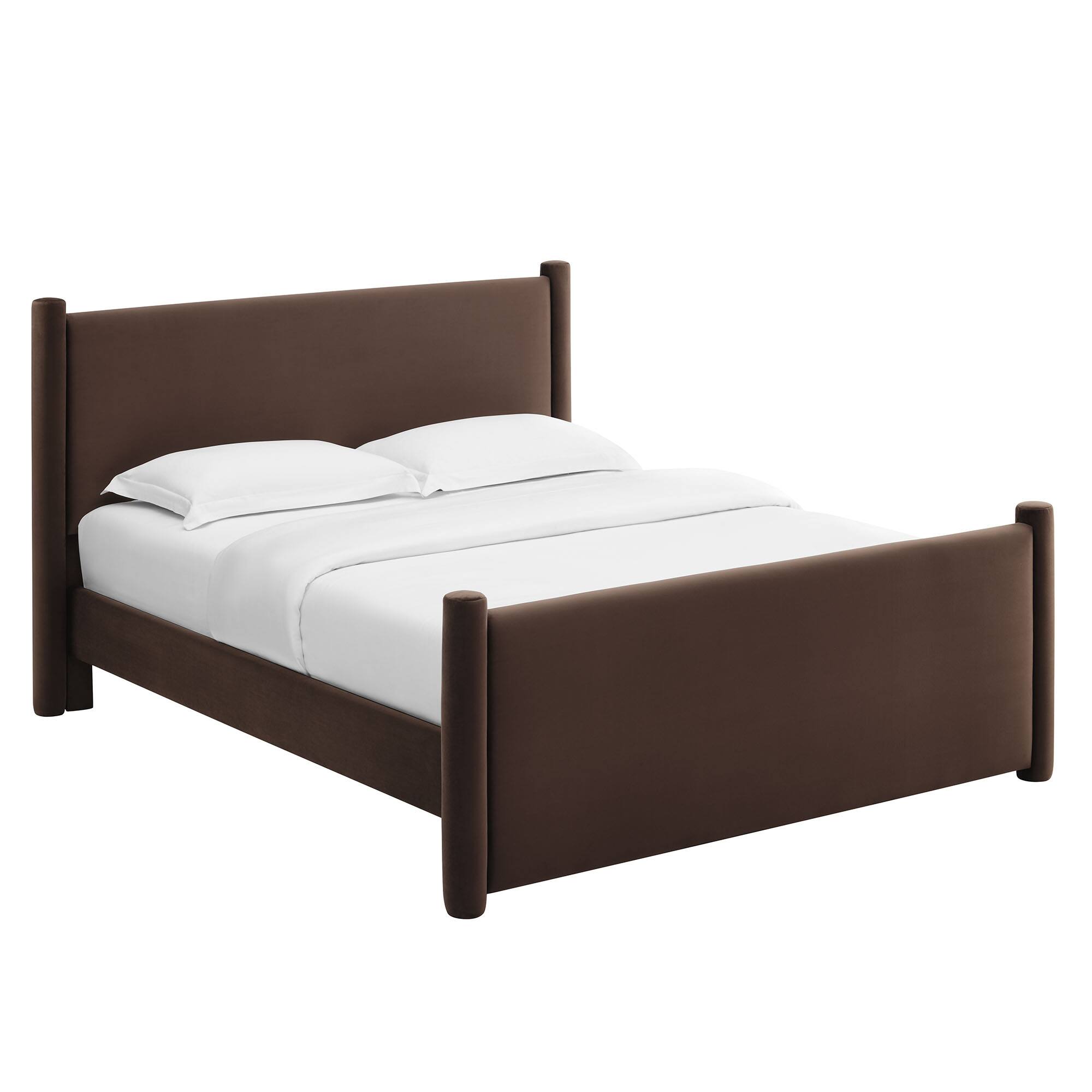 Angle. Modway - Maven King Size Fabric Upholstered Platform Bed - Oatmeal.