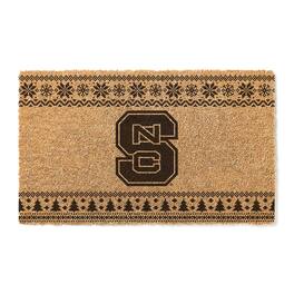 Jardine - NC State Wolfpack 18" x 30" Holiday Coir Doormat - Brown