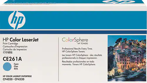 Front. HP - CE261A High-Yield Toner Cartridge - Cyan.