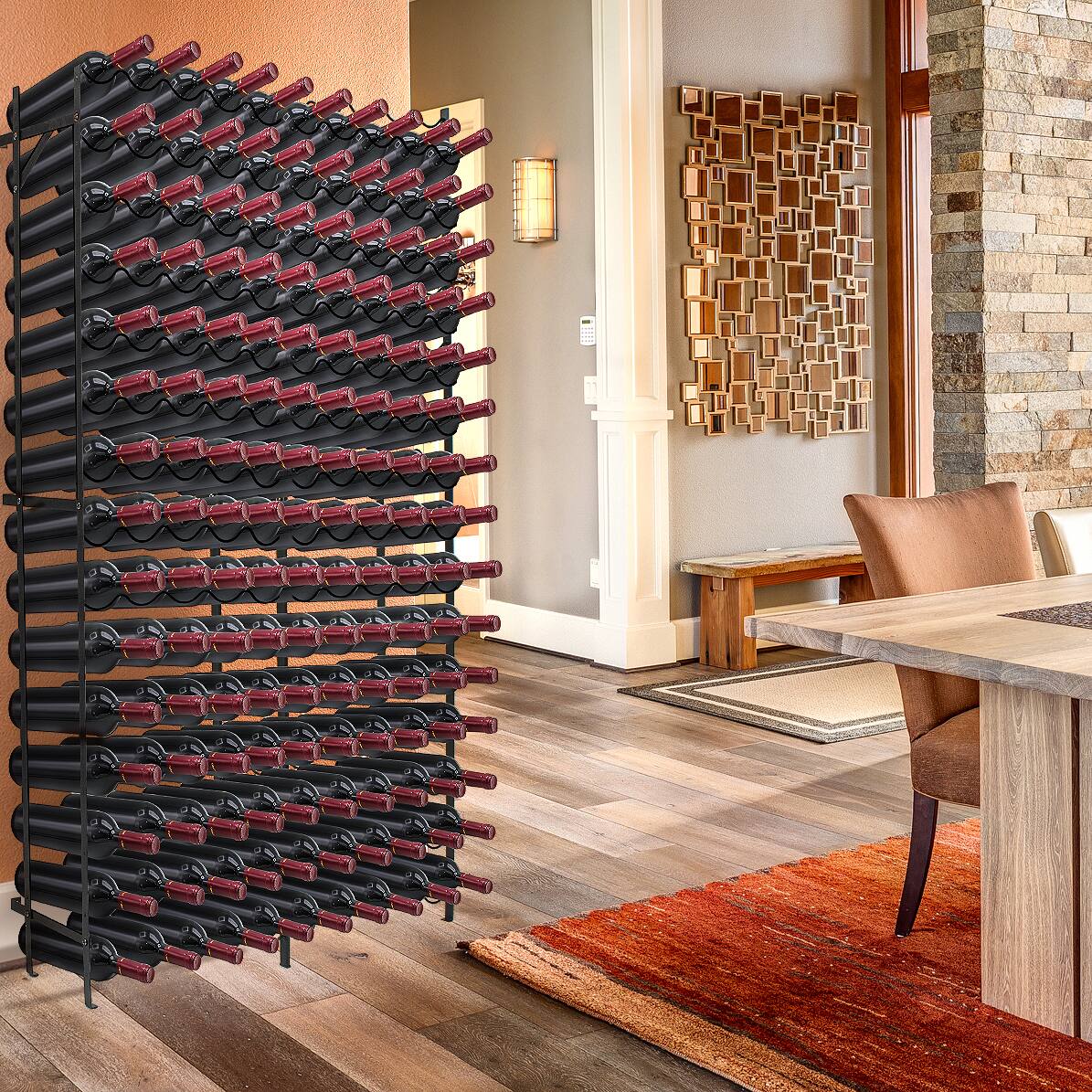 Alt View 3. Sorbus - Sorbus Wine Rack Freestanding Floor - Wine Bottle Holder Holds 150 Bottles of Wine - 150 Bottle Capacity Wine Storage - Jet Black.