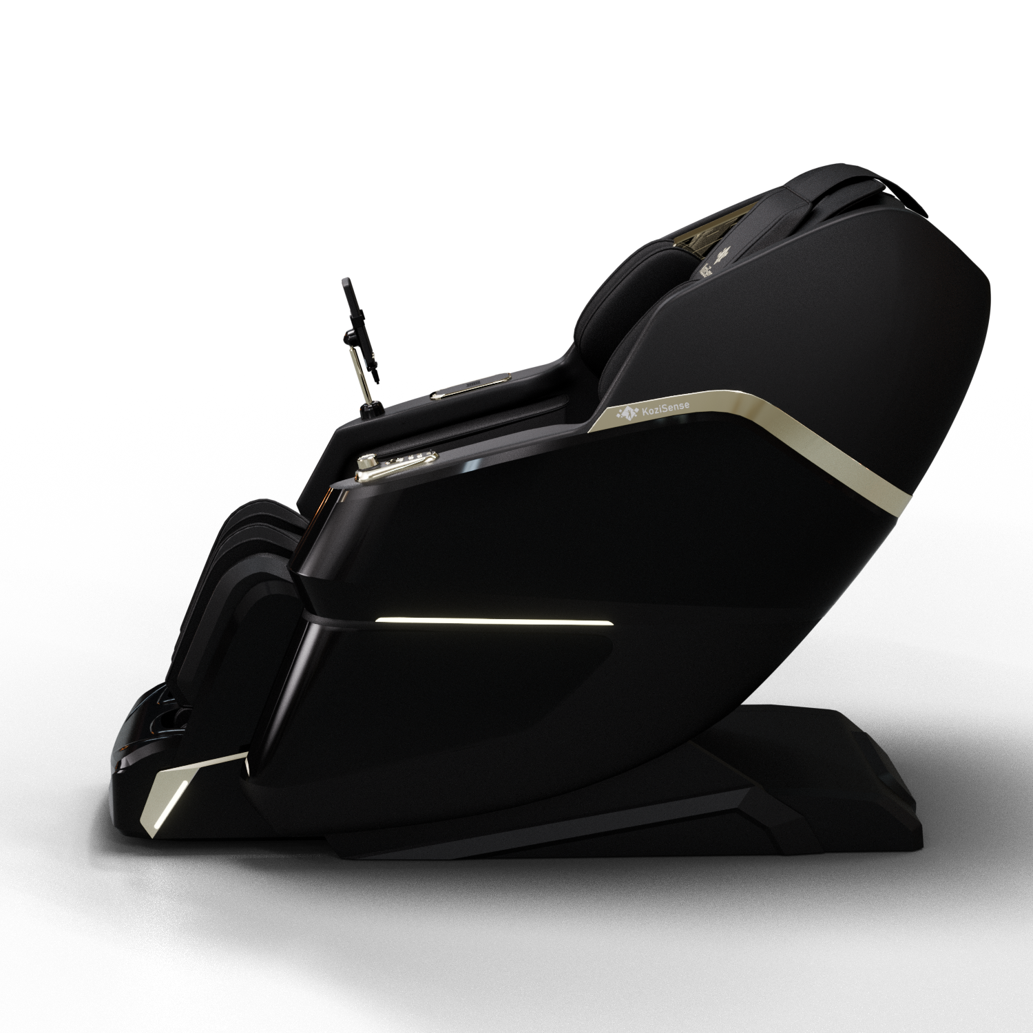 Left. KoziSense - KZ-605 4D Massage Chair,Deep Zero Gravity,Thai Stretch,Auto Extension Legrest,Back and Front Heat,FREE Inside Delivery - Black.