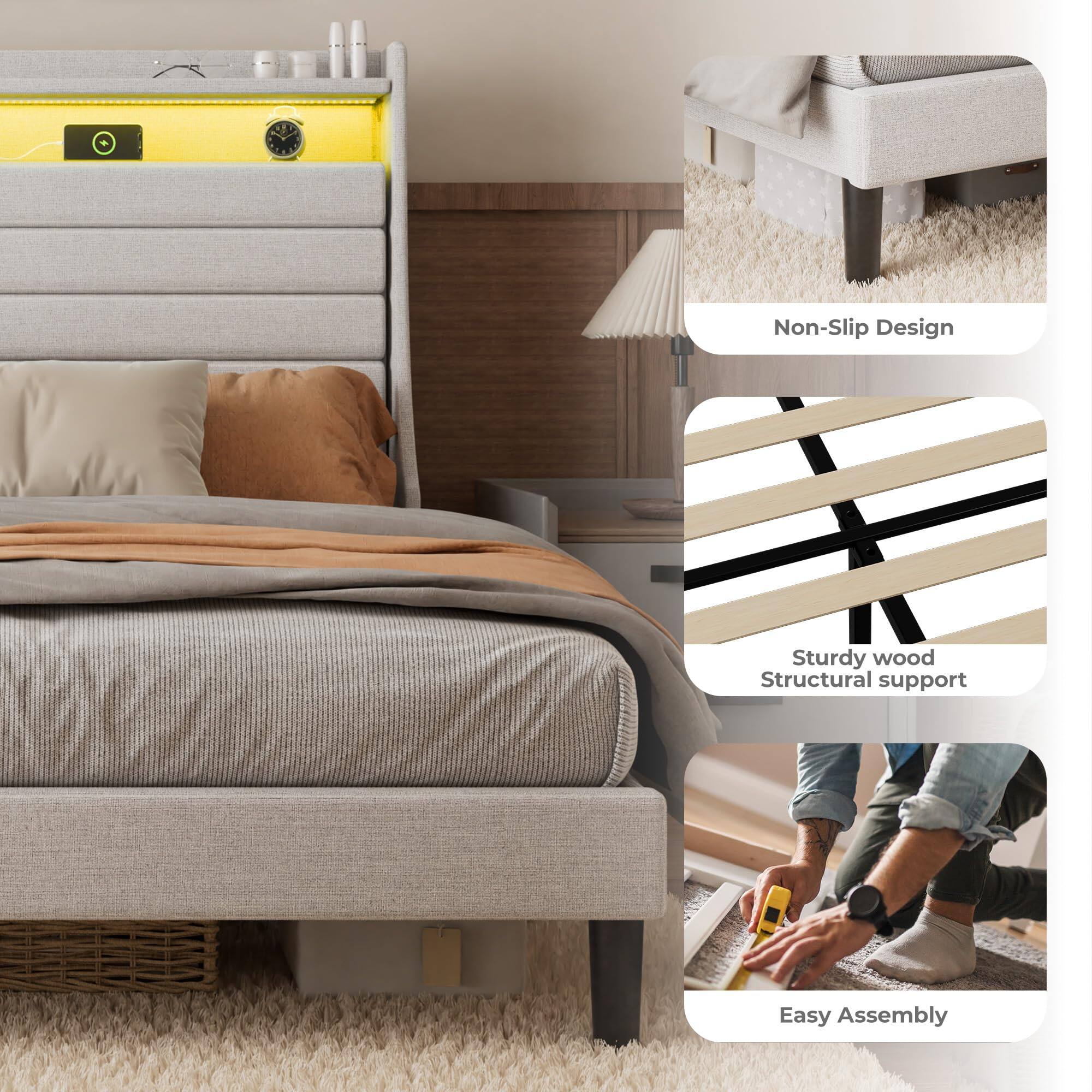 - Non-Slip Design
- Sturdy wood Structural support
- Easy Assembly