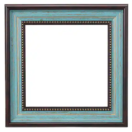 Front. Unique Bargains - 10x10" Resin Floating Frame for Canvas Painting, Vintage Wall Hanging Decor for Home Office - Blue/Brown.