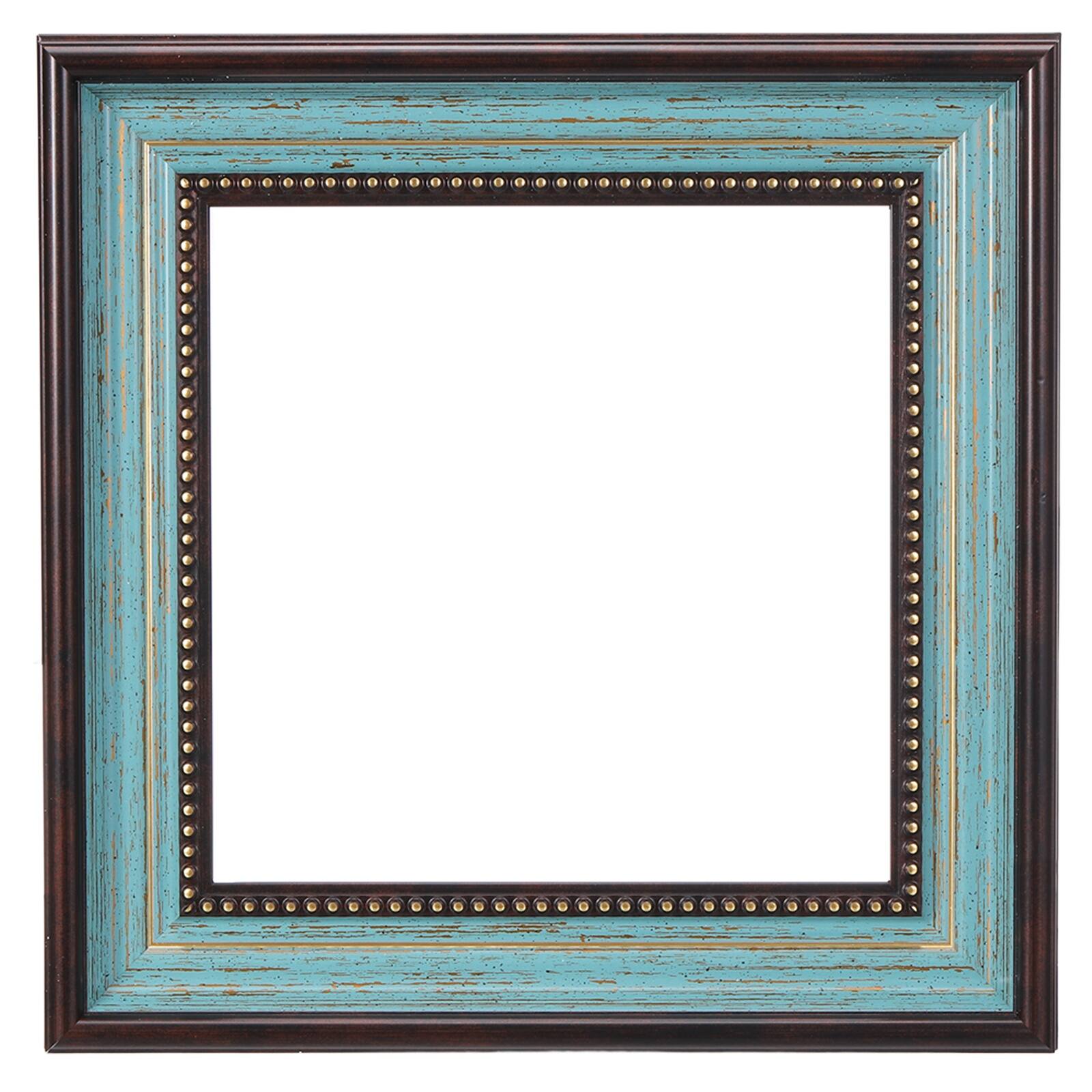 Front. Unique Bargains - 10x10" Resin Floating Frame for Canvas Painting, Vintage Wall Hanging Decor for Home Office - Blue/Brown.