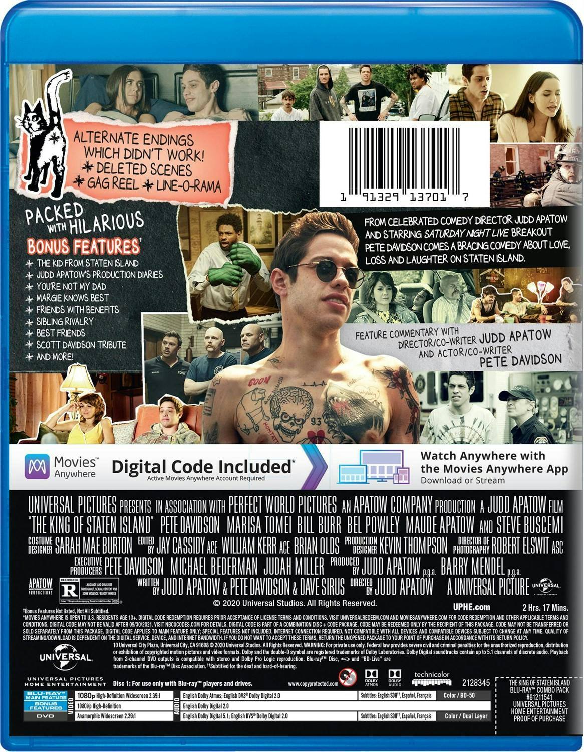 Back. The King of Staten Island (DVD + Digital) [Blu-ray].