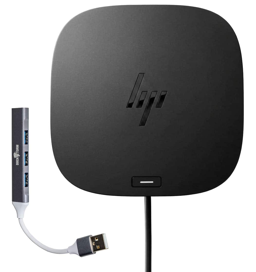 HP - USB-C 100W G6 Docking Station BS7S5AA#ABA Bundle with Dockztorm Hub, HDMI, DisplayPort, Ethernet, USB-A Ports - Black