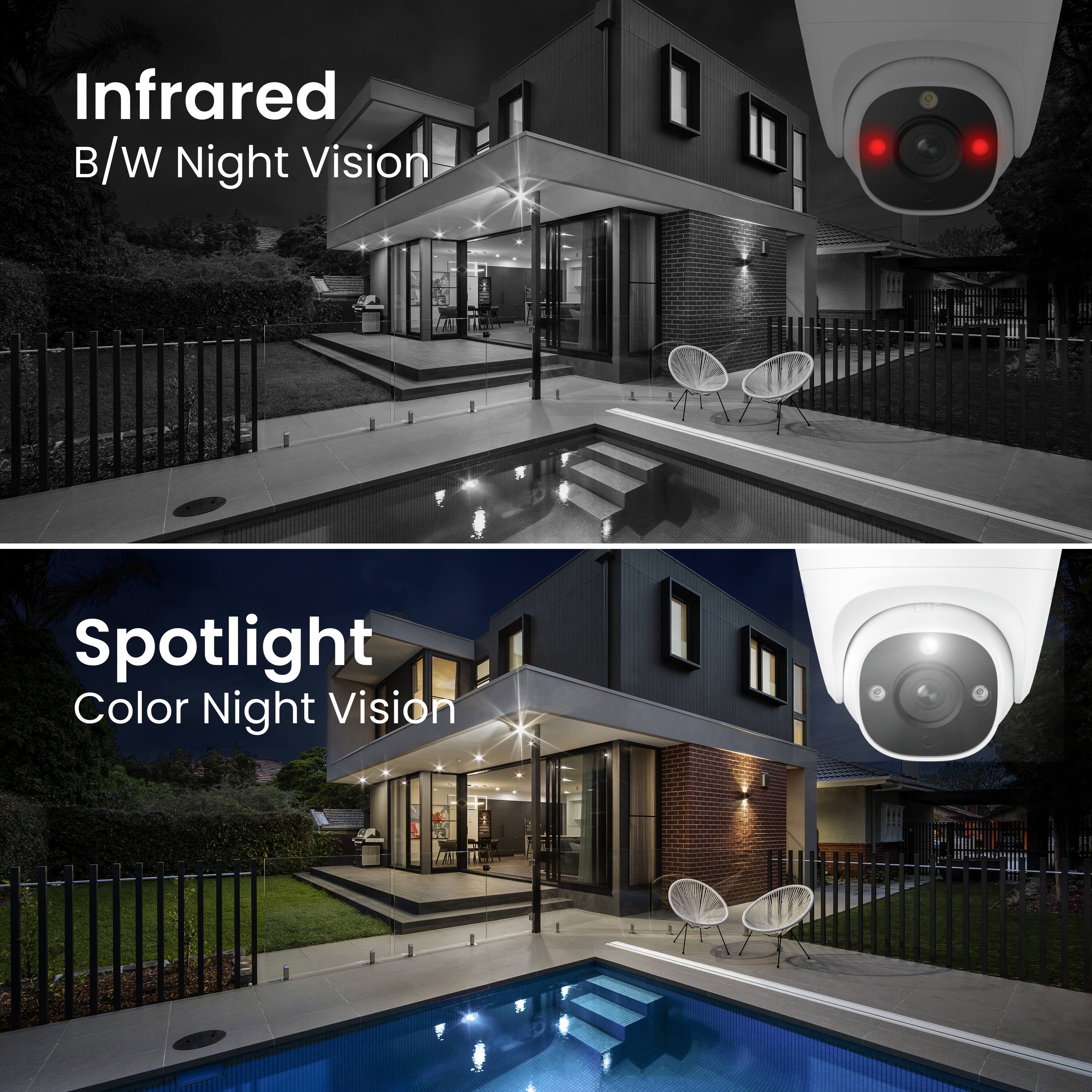 Infrared B/W Night Vision  
Spotlight Color Night Vision
