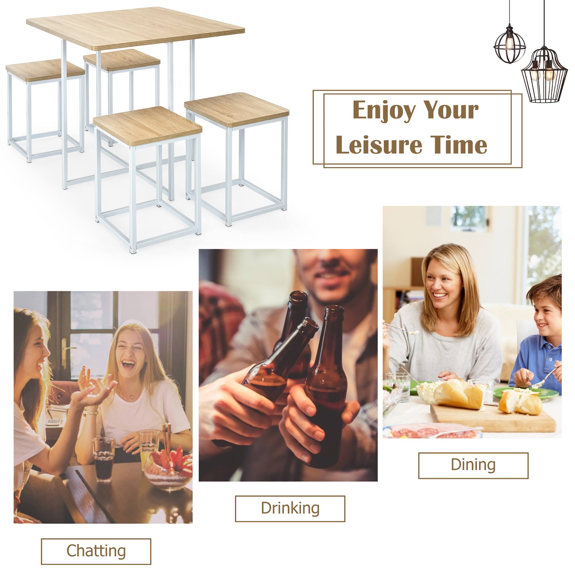 Enjoy Your Leisure Time Dining Drinking Chatting