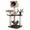 Front. Costway - Costway Modern Cat Tree Tower with Natural Sisal Scratching Posts Hammock Balls for Kittens - Brown.