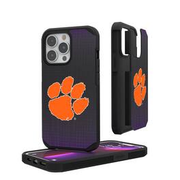 Keyscaper - NCAA - Clemson Tigers Linen Logo iPhone Rugged Case - 15 - Black