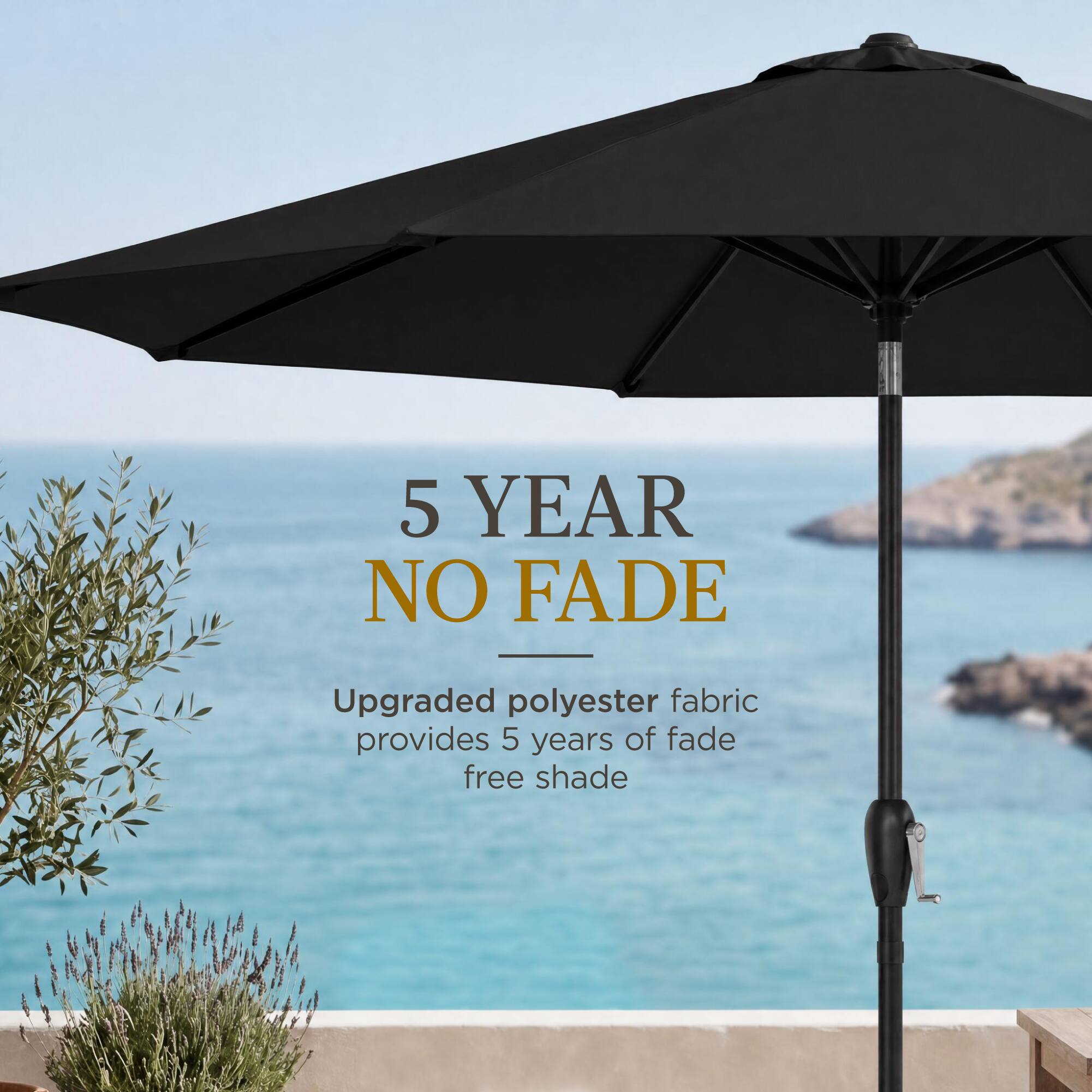 5 YEAR NO FADE

Upgraded polyester fabric provides 5 years of fade free shade