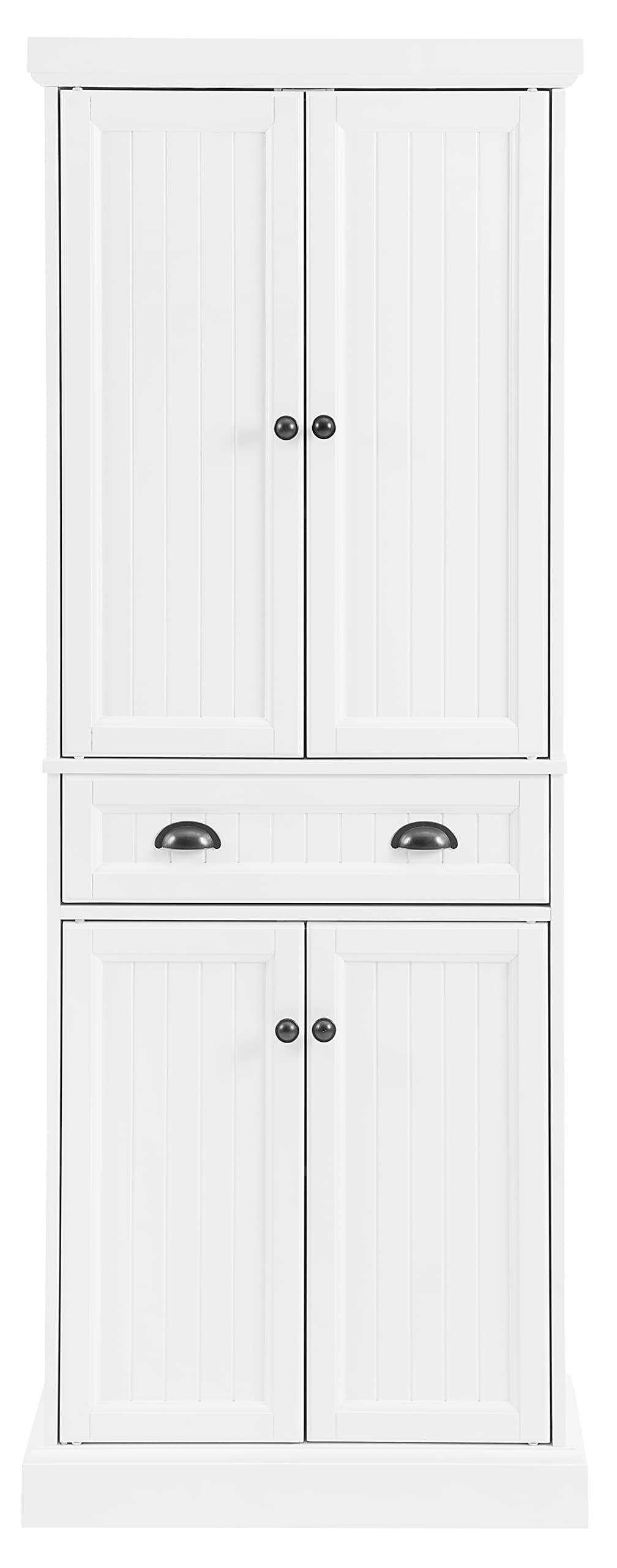 Left. Crosley Furniture - Shoreline Kitchen Storage Pantry - White.