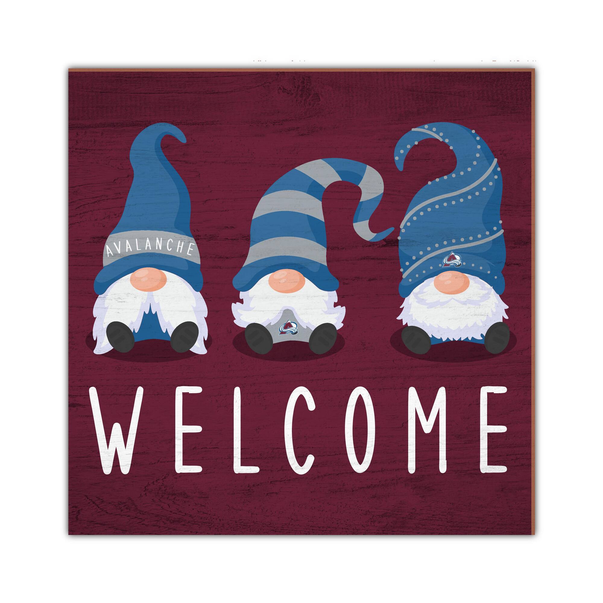 Colorado Avalanche 10'' x 10'' Welcome Gnomes Sign
