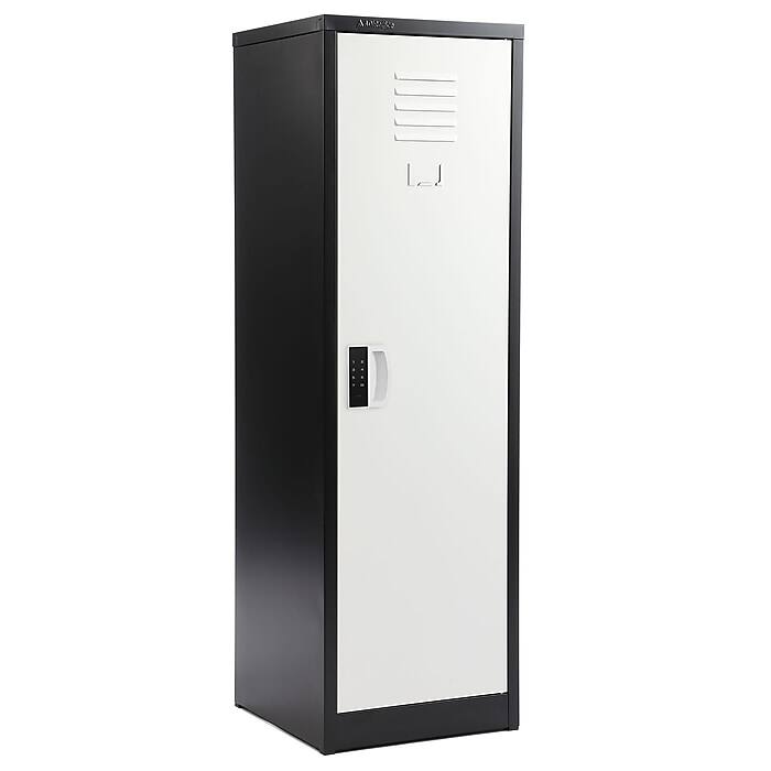 Alt View 1. AdirOffice - Storage Locker 629-Series 48" H 1-Tier Steel Locker with Digital Lock - Black Bidy/White Doors.