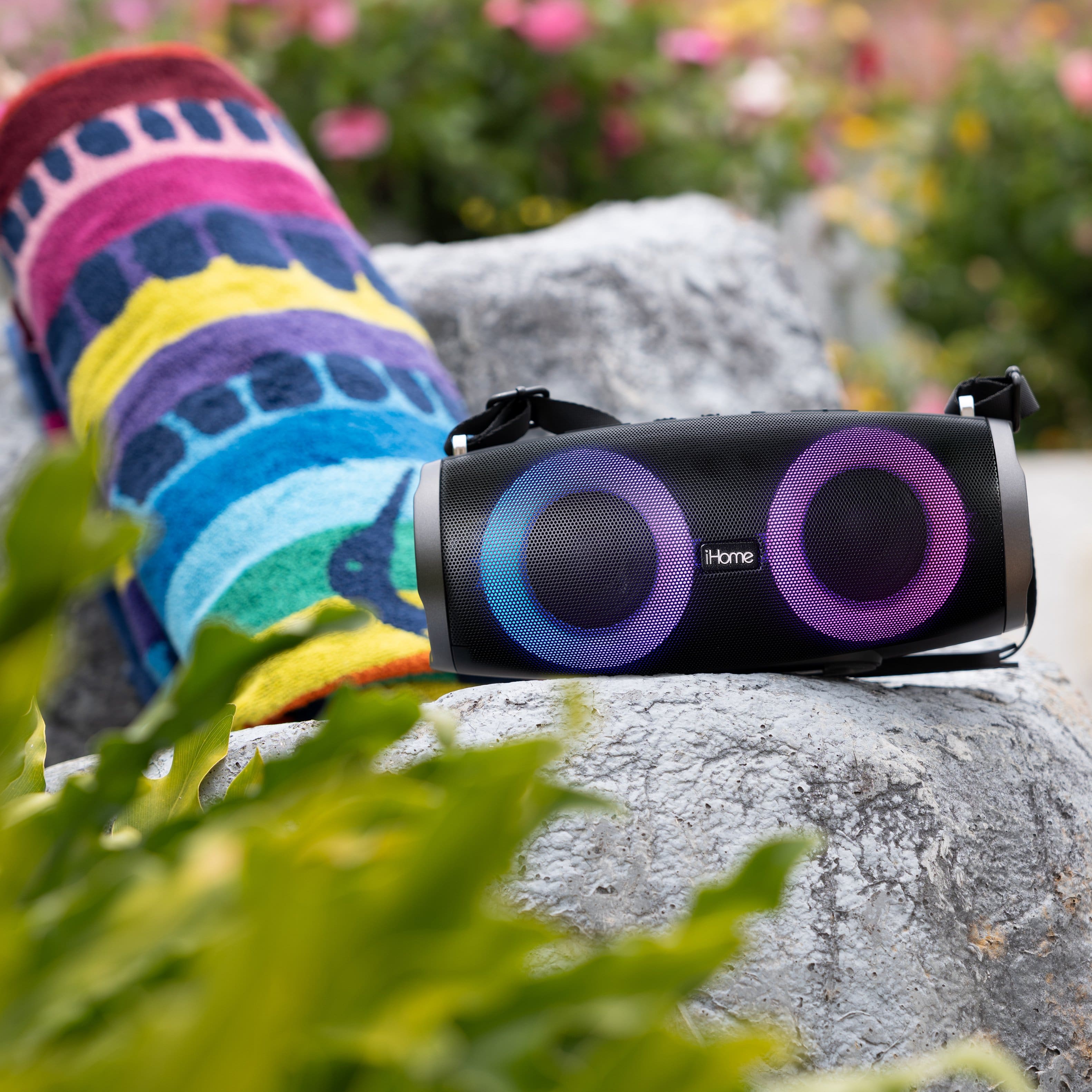 Alt View 16. iHome - Rechargeable Portable Color Changing Bluetooth Speaker with Lighting Effects - Black.