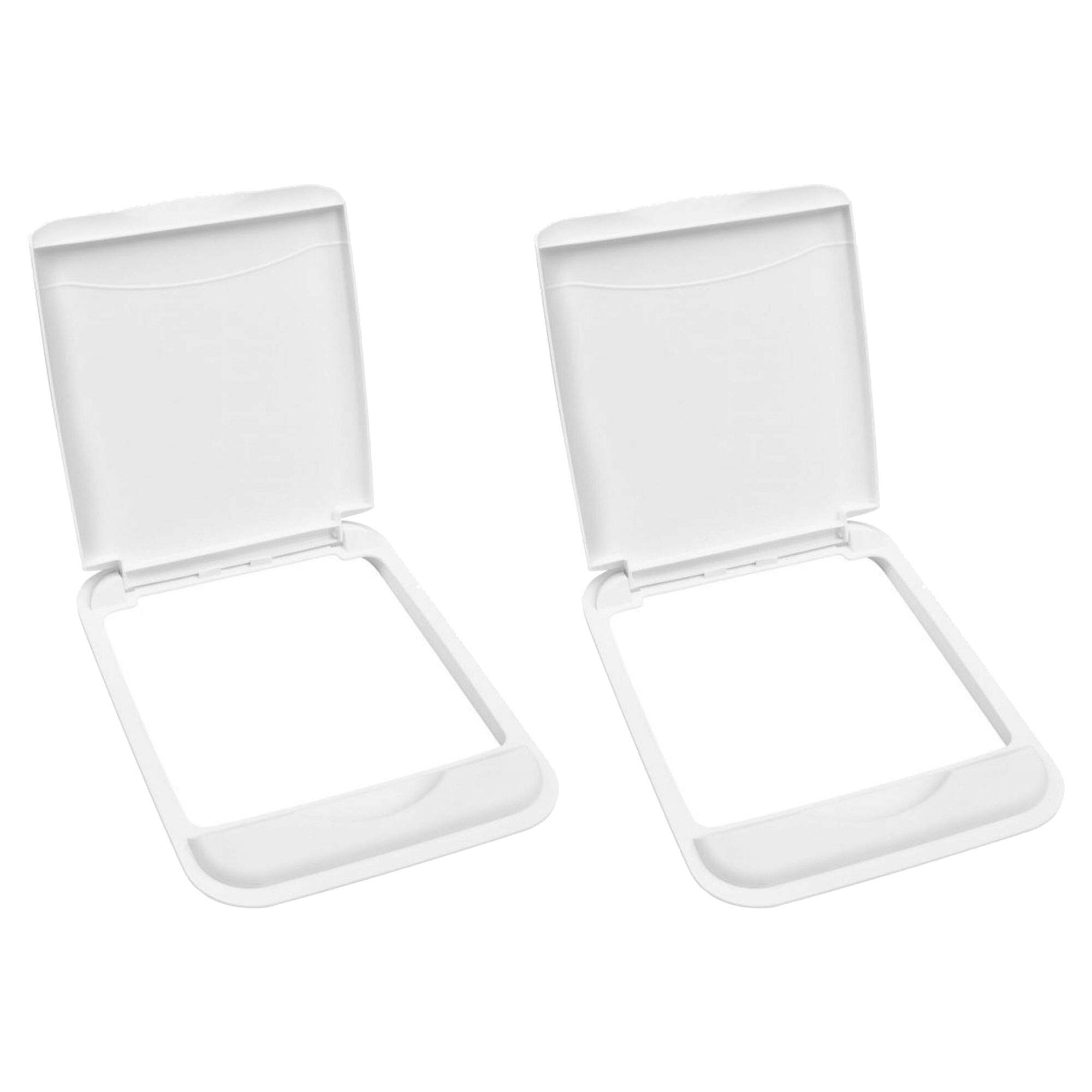 Front. Rev-A-Shelf - Rev-A-Shelf 50 Qt Trash Can Replacement Lid, (Lid Only) RV-50-LID-1-40, 2 Pack - White.