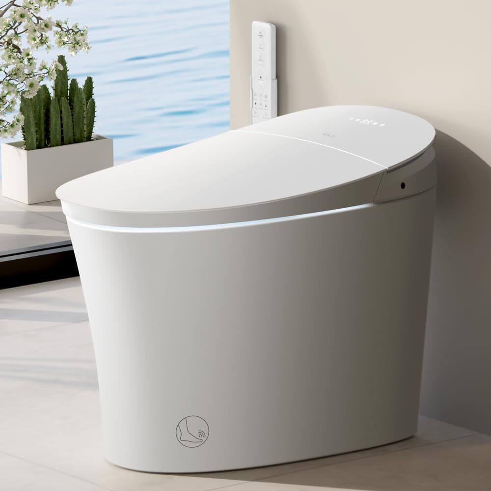 Front. EPLO - E18MAX Smart Toilet Bidet,1000G MaP Flush,Auto Open Close,Foam Shield - White.