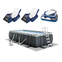 Intex - 18ft x 9ft x 52in Ultra XTR Rectangular Pool, Floats (2 Pack), and Cooler