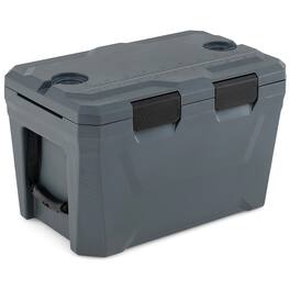 Gymax - 37 QT Insulated Portable Cooler w/2 Cup Holders Bottle Opener & Drain Plug - Gray