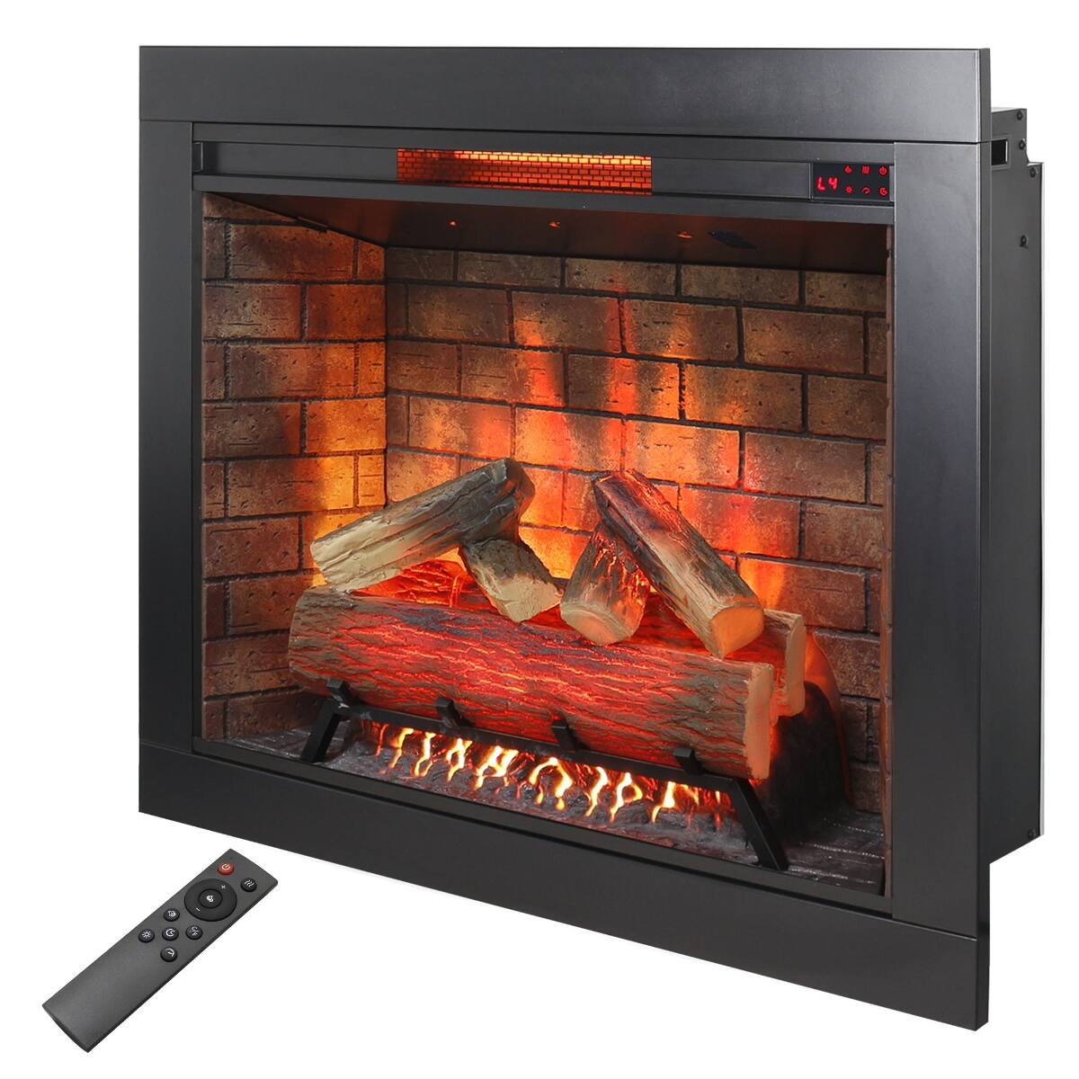 Loheer 33 inch electric fireplace insert Infrared Heater with Trim Kit ...