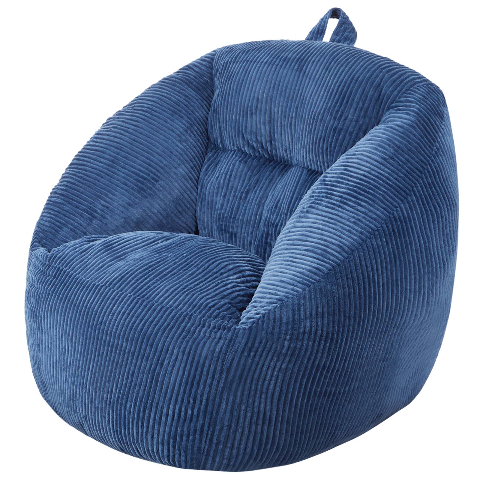 Alt View 5. VEVOR - Bean Bag Chair, 3 feet Bean Bag Chair with Soft Armrests and Storage Pocket, 25D Memory Foam - Blue.
