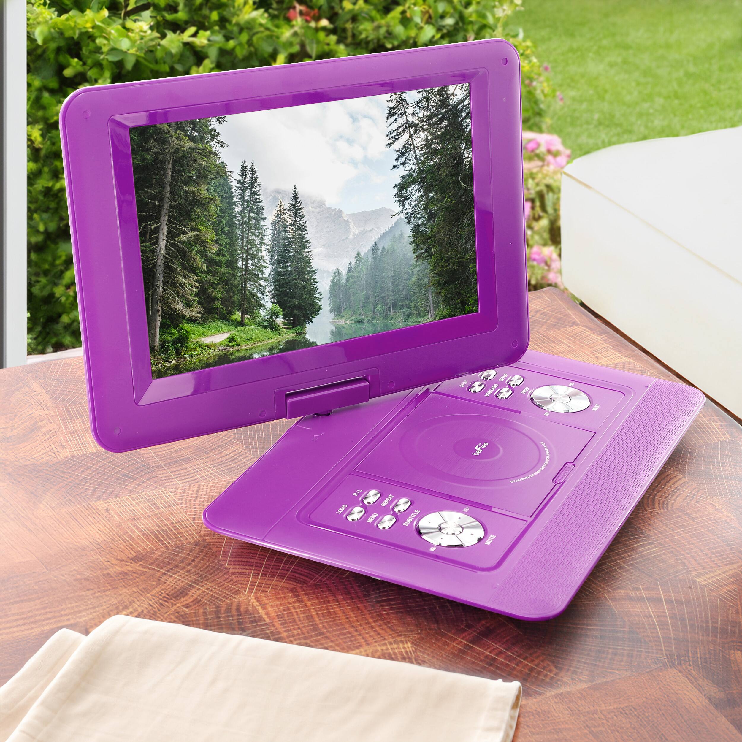 Alt View 4. beFree Sound - beFree Sound 14.1 Inch Portable DVD Player with Swivel TFT-LCD Screen and USB,SD,AV Inputs- Purple - Purple.