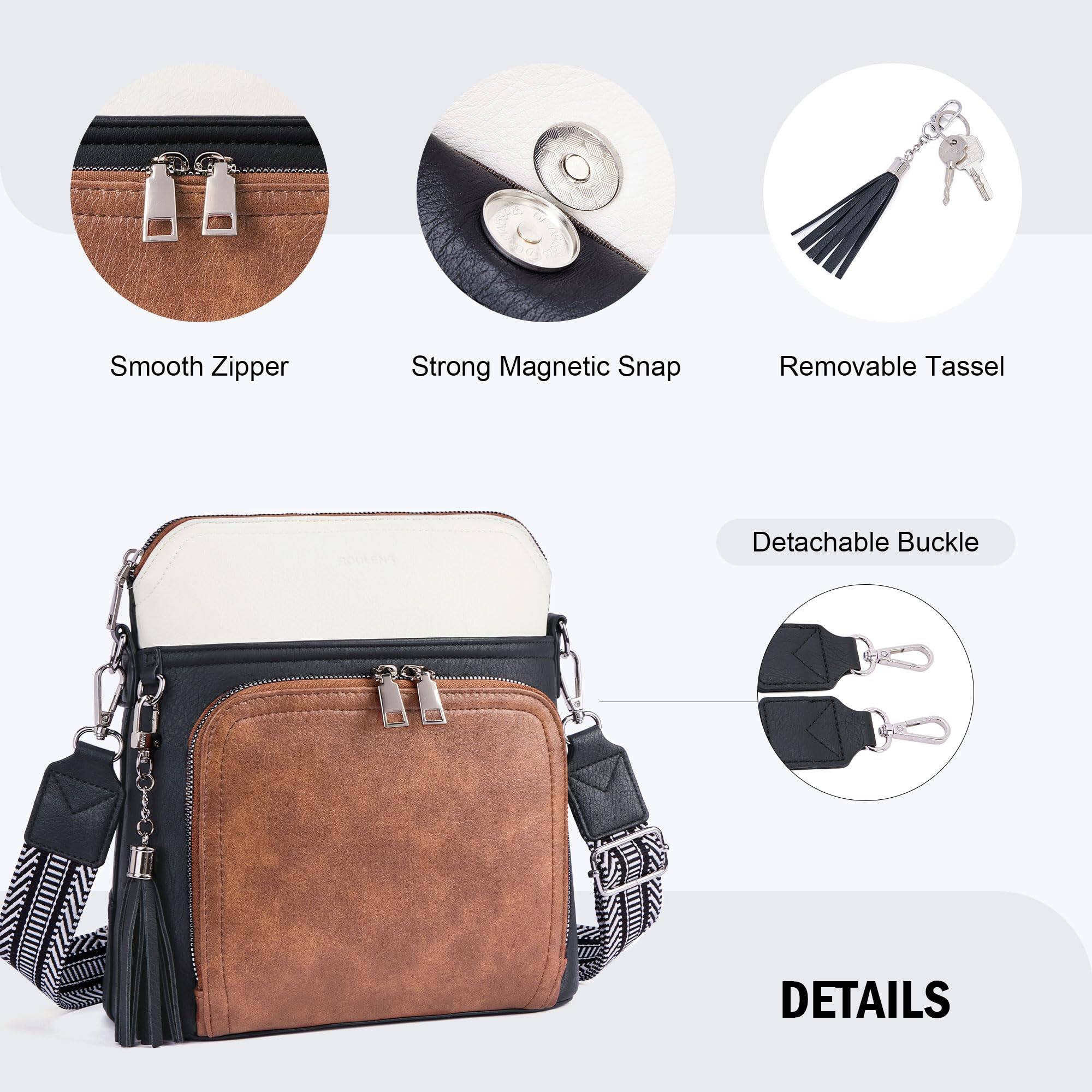 Smooth Zipper  
Strong Magnetic Snap  
Removable Tassel  
Detachable Buckle  

DETAILS