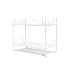 East West Furniture - Twin Bunk Bed in powder coating color - White