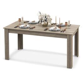 Costway - 63" Dining Table Rectangular Modern Kitchen Table For 6 People Home Furniture - Wood grain