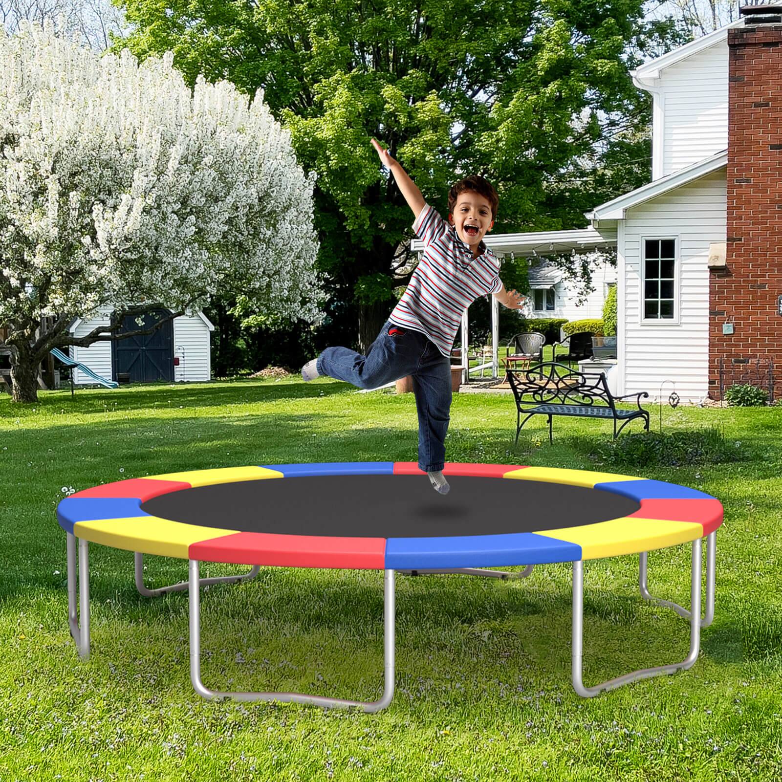 Alt View 1. Gymax - Gymax Universal 16FT Split Trampoline Spring Cover w/Hook & Loop Fastener Waterproof Multicolor - Multicolor.