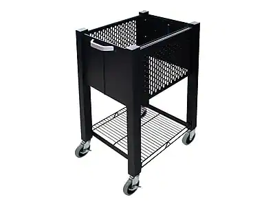 Front. Vertiflex - InstaCart Metal Mobile File Cart with Lockable Wheels, Black (AVT-VF53000).