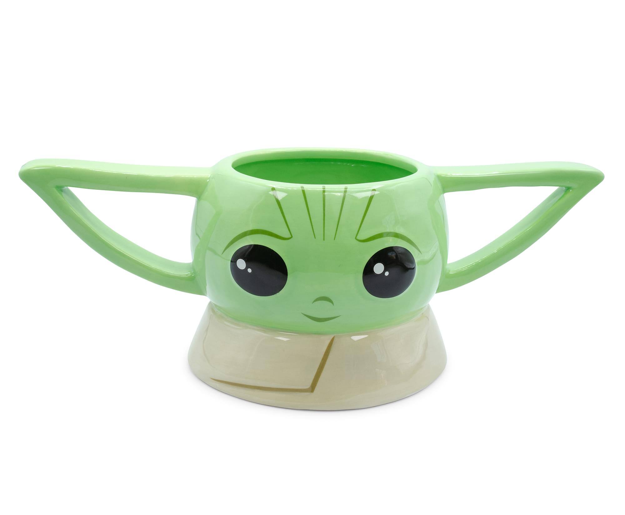 Front. Silver Buffalo - Star Wars: The Mandalorian Grogu Sculpted Ceramic Mug | Holds 20 Ounces - Green.