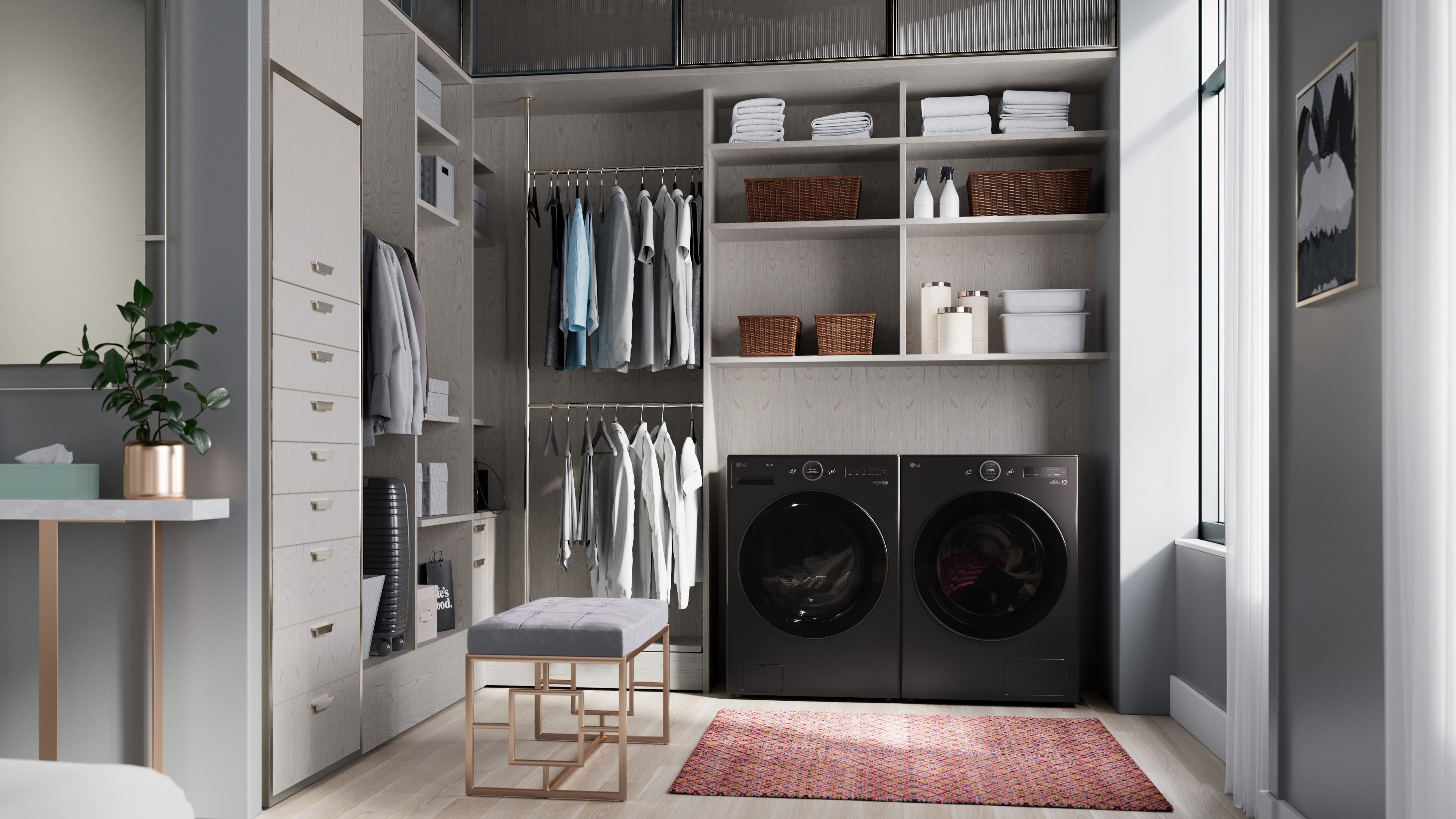 Alt View 38. LG - 5.0 Cu. Ft. High-Efficiency Stackable Smart Front Load Washer with Steam and TurboWash 360 - Black Steel.