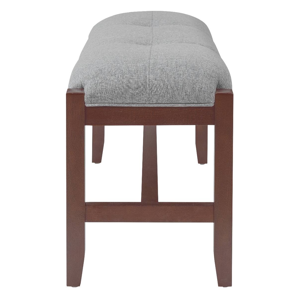 Back. Loheer - Loheer 4 Piece Dining Set, Faux Marble Tabletop, Gray Dining Room Set with Bench and Two Chairs - Gray.