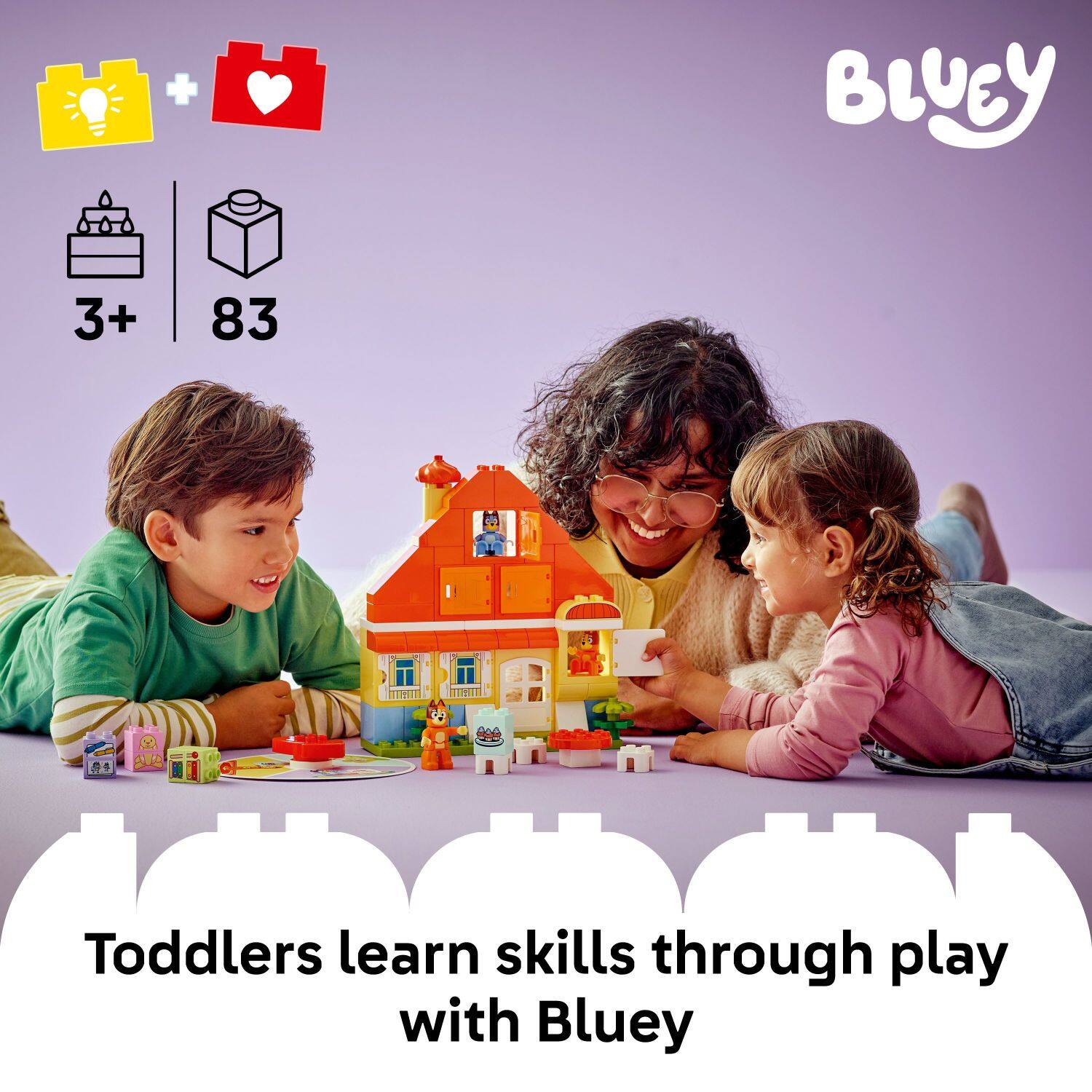 Toddlers learn skills through play with Bluey.