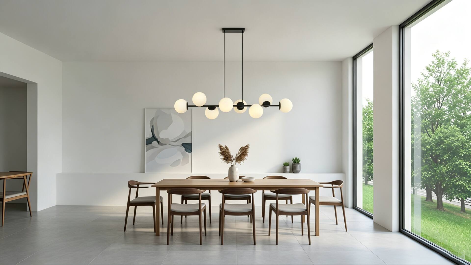 Alt View 5. Umeiluce - Modern 8-Light 49.2 Inches Kitchen Island Linear Chandelier E12 - Matte Black.